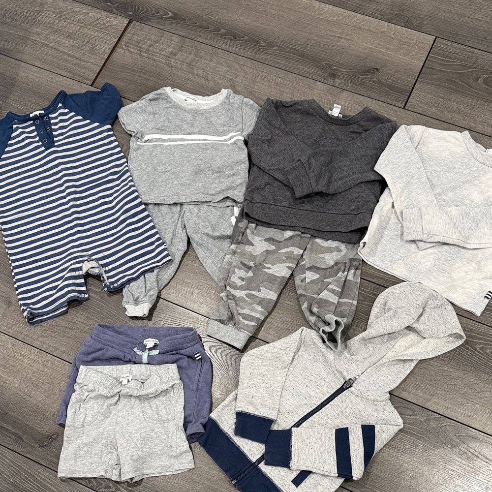 Splendid Baby Boys Neutral & Navy Clothing Lot - Gray, Navy, Camouflage